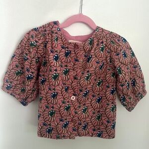 Pink Chicken Kids Top  - Pink and Blue Floral